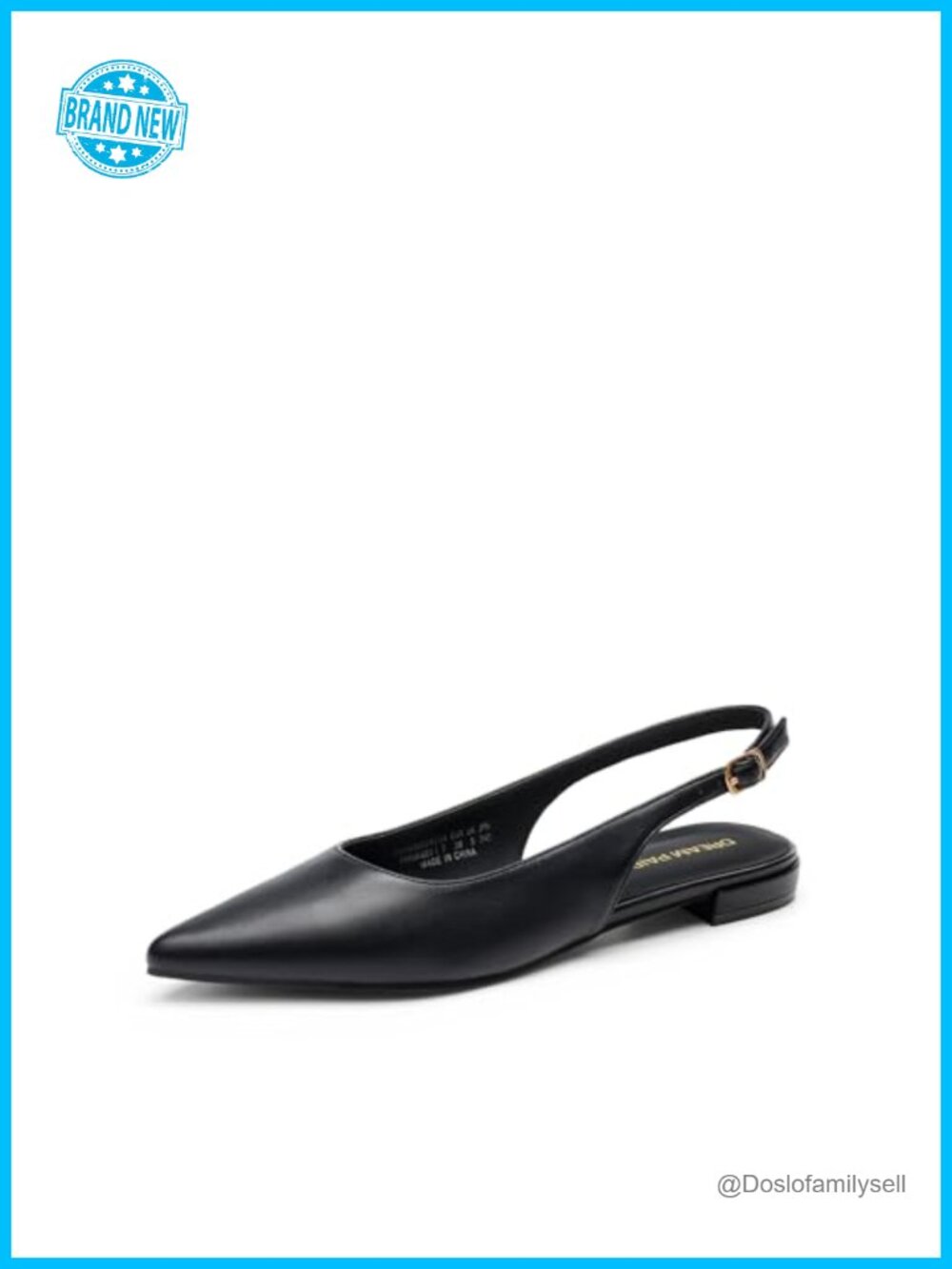 Women's Slingback Pointed Toe Ballet Flats Faux Leather Dressy